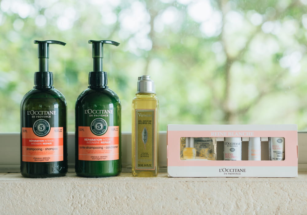 ロクシタンの香りに癒される、極海静邸のアメニティセット